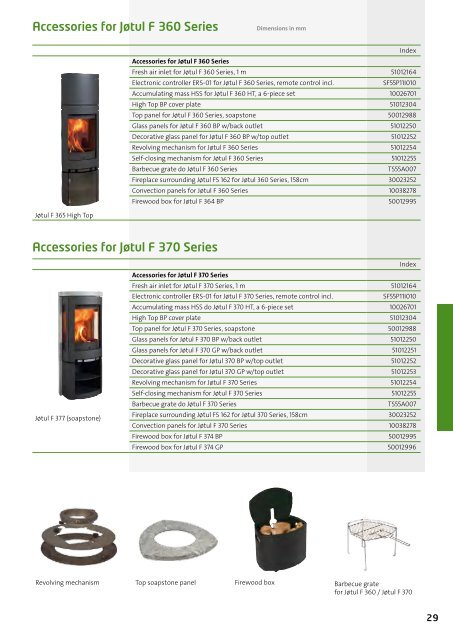 Accessories for stoves and fireplace inserts - JÃ¸tul stoves and ...