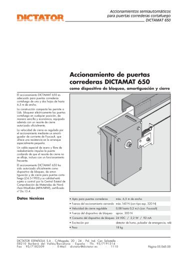 Accionamiento de puertas correderas DICTAMAT 650 - Dictator