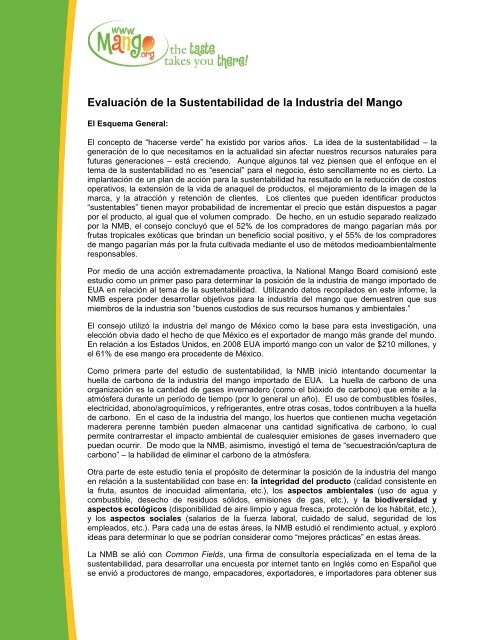 el Resumen Ejecutivo - National Mango Board