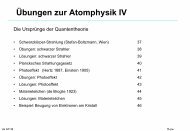 Übungen zur Atomphysik IV