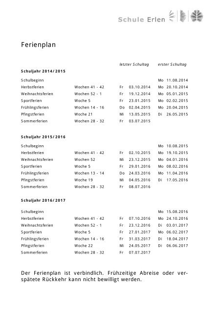 Ferienplan als pdf (21.0 KB) - Schule Erlen