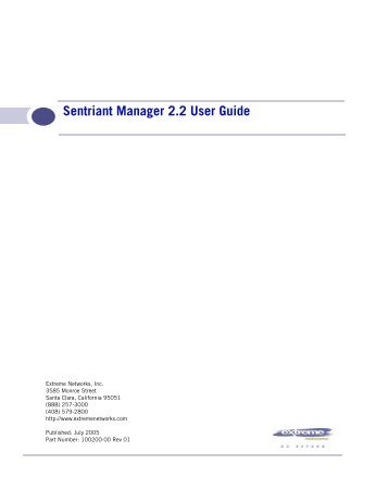 Sentriant Manager 2.2 User Guide - Extreme Networks