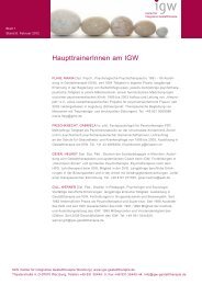 HaupttrainerInnen am IGW - IGW Institut für integrative ...