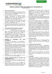 general business terms and conditions of huengsberg ag