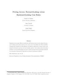 Pricing Access: Forward-looking versus Backward-looking Cost Rules