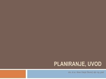 planiranje, uvod