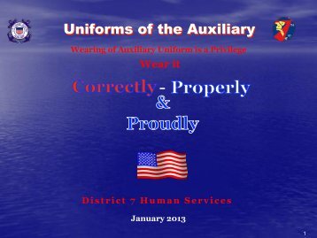 Slide Show Uniforms of the Auxiliary - USCGAUX District 7