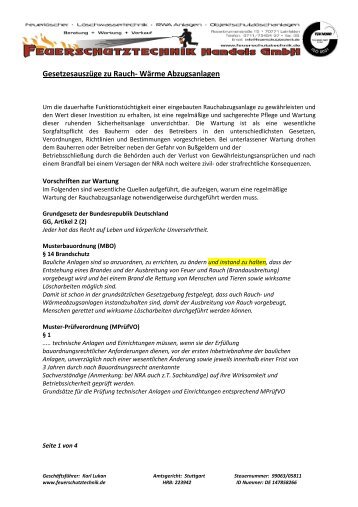 Gesetzesauszüge zu RWA Anlagen - Feuerschutztechnik Handels ...