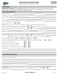 APPLICATION FOR EMPLOYMENT - ISC