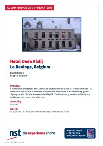 Hotel Oude Abdij Lo Reninge, Belgium - NST Travel Group