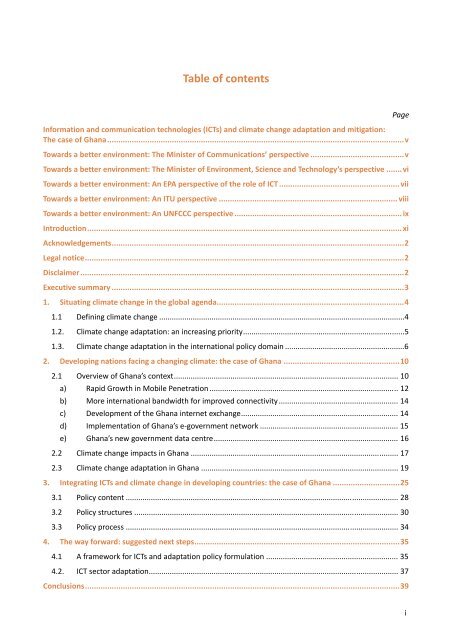 Information and communication technologies (ICTs) and ... - ITU