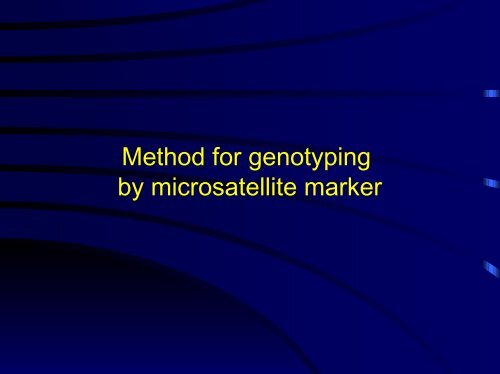 Microsatellite markers