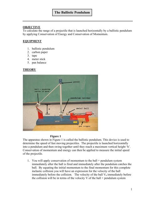 Lab - The Ballistic Pendulum - De Anza College