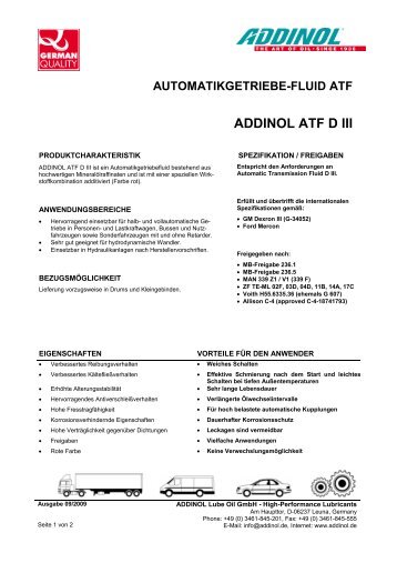 ADDINOL ATF D III