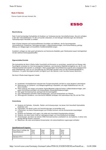 Seite 1 von 3 Nuto H Series 16.08.2006 http://www4.esso.com ...