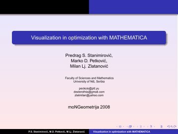 Visualization in optimization with MATHEMATICA