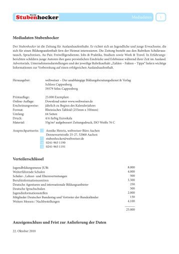 Stubenhocker-Mediadaten - PDF - Weltweiser