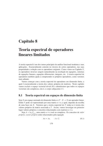 CapÃ­tulo 8 Teoria espectral de operadores lineares limitados