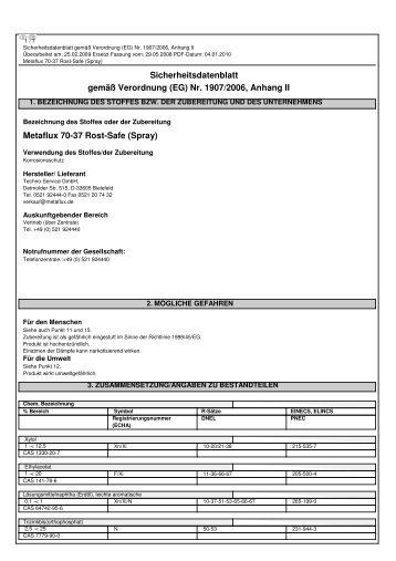 Sicherheitsdatenblatt