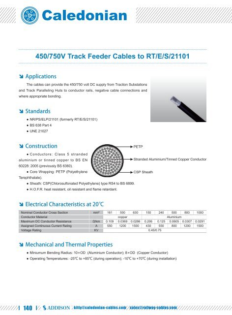 450 750v Track Feeder Cables To Rt E S 21101