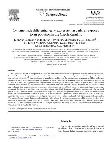 Genome-wide differential gene expression in children exposed to air ...