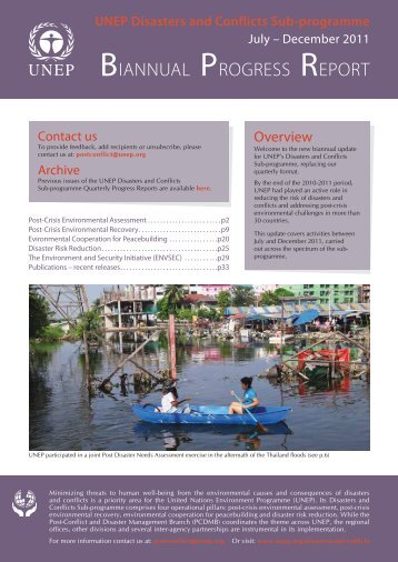 BIANNUAL PROGRESS REPORT - Disasters and Conflicts - UNEP