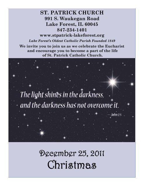 Bulletin St Patrick Catholic Church Lake Forest Il