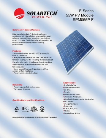 F-Series 55W PV Module SPM055P-F - Solartech Power