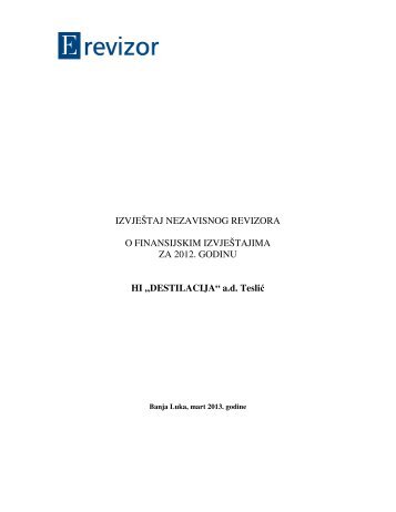 3.RFI Destilacija a d Teslic.pdf - Blberza.com