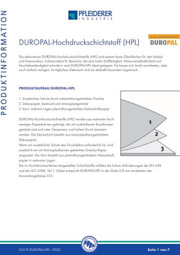 DUROPAL-Hochdruckschichtstoff (HPL) - industrie.pfleiderer.com