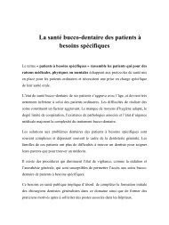 La santé bucco-dentaire des patients à besoins spécifiques