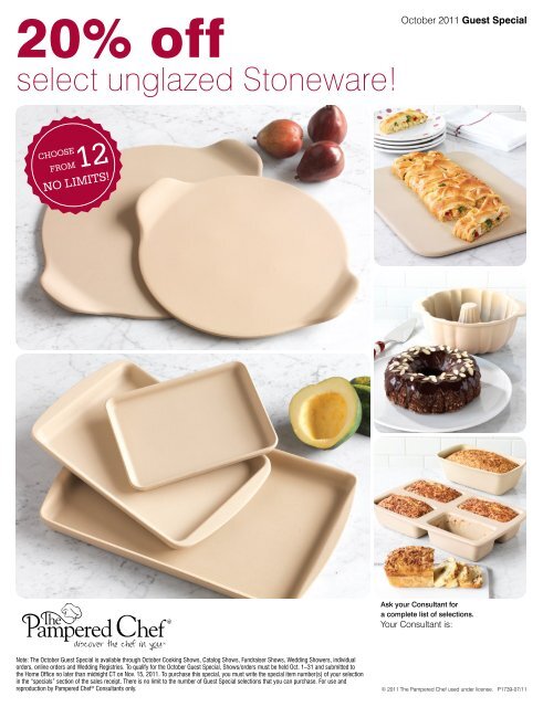 20 off pampered chef