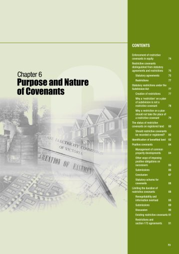 6Purpose and Nature of Covenants - Victorian Law Reform ...