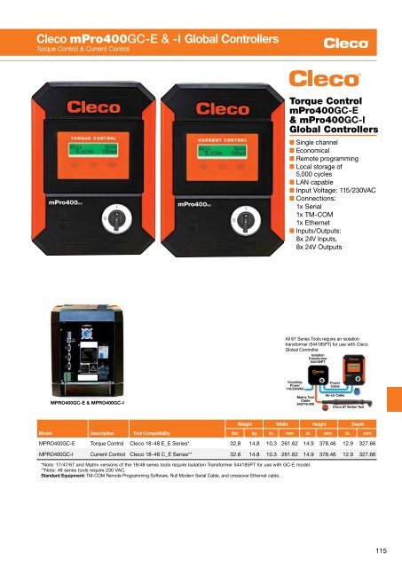 Electric Nutrunners â Corded Transducer Control - Apex Tool Group ...