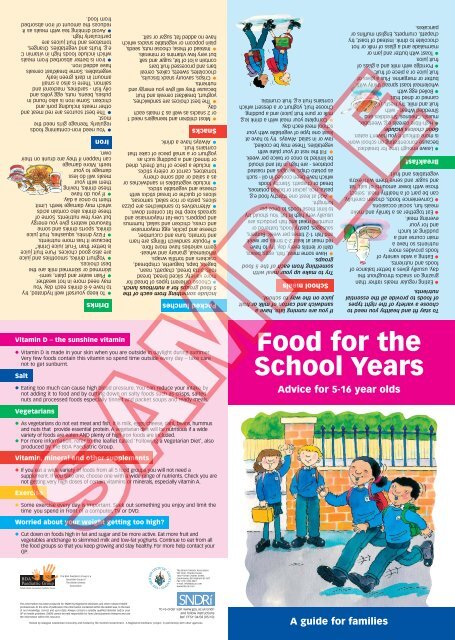 Food for the School Years AG - NDR-UK