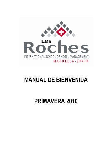 manual de bienvenida primavera 2010 - Les Roches International ...