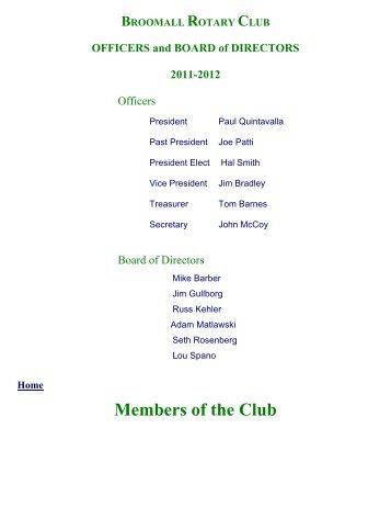 Members of the Club - District 7450
