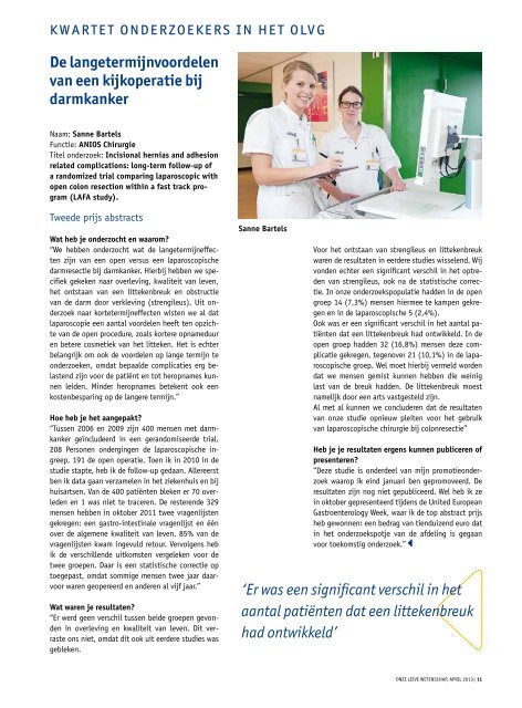 Onze Lieve Wetenschap april 2013 - Olvg