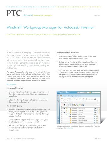 Windchill Workgroup Manager für Autodesk Inventor - Inneo