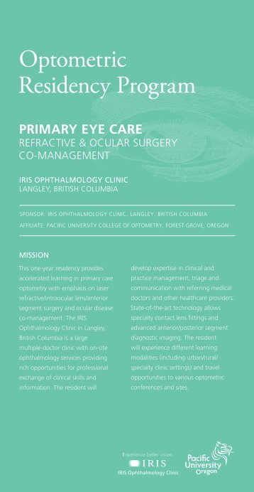 Optometric Residency Program - Pacific University