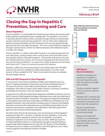 Closing the Gap in Hepatitis C Prevention, Screening and Care