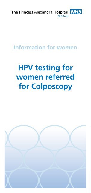 Hpv Testing The Princess Alexandra Hospital Nhs Trust 1415