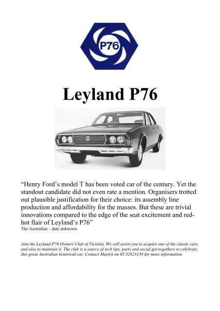 May 08 - Leyland P76 Club of Victoria