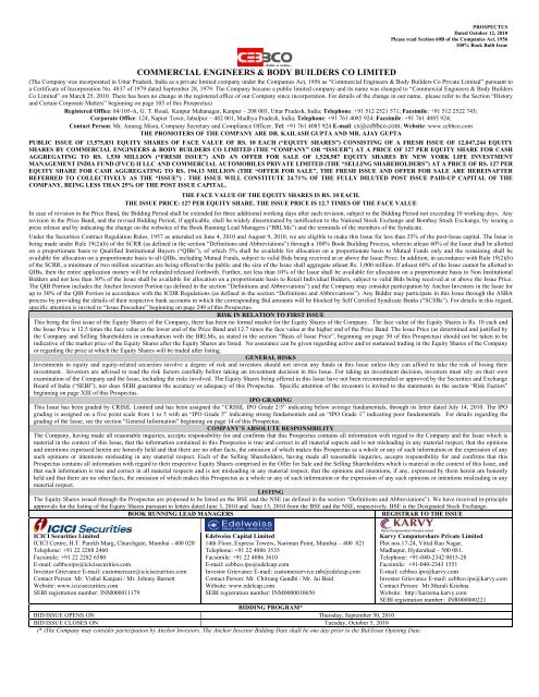 Commercial Engineers Body Builders Co Limited Edelweiss