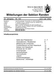 Ausgabe 140 - SAC Sektion Randen