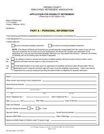 fresno county employees' retirement association application for ...