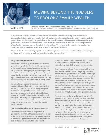 moving beyond the numbers to prolong family wealth - myCFO