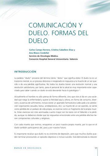 comunicaciÃ³n y duelo. formas del duelo - Sociedad EspaÃ±ola de ...