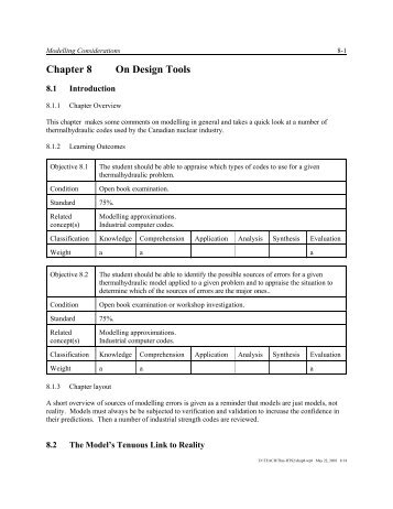 Chapter 8 On Design Tools - Bill Garland's Nuclear Engineering Page