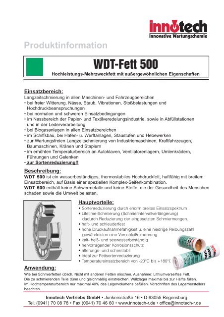 WDT-Fett 500 - Innotech